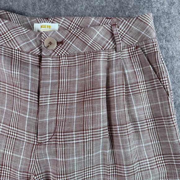 Anthropologie Maeve Women's 12 Pleated Plaid Trousers - Picture 2 of 8